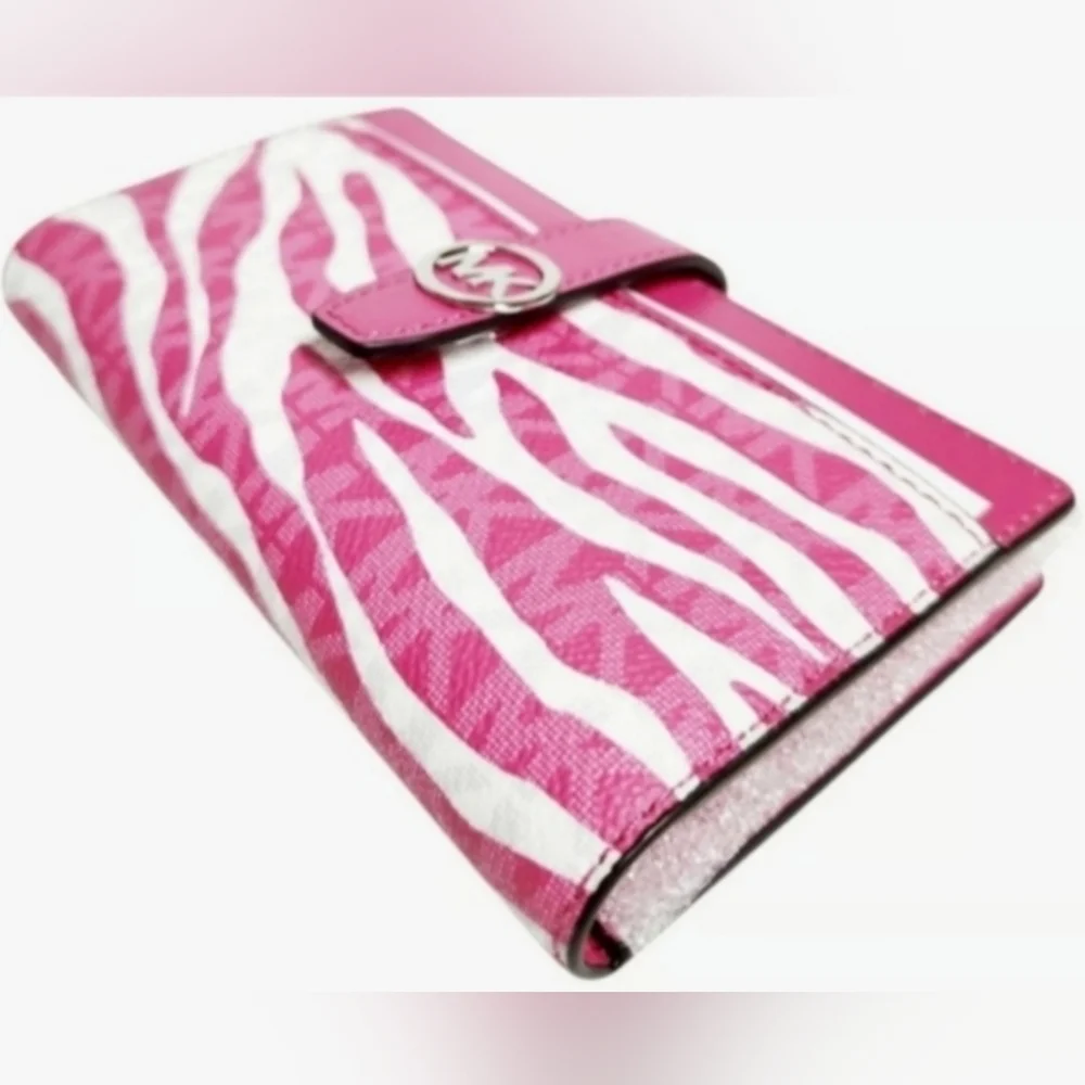 Michael Kors Greenwich Zebra Print Crossbody and Wallet Set NWT